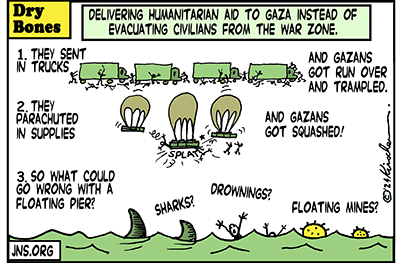  Dry Bones cartoon, Humanitarian Aid, Gaza, Israel, Oct7, War, Biden,